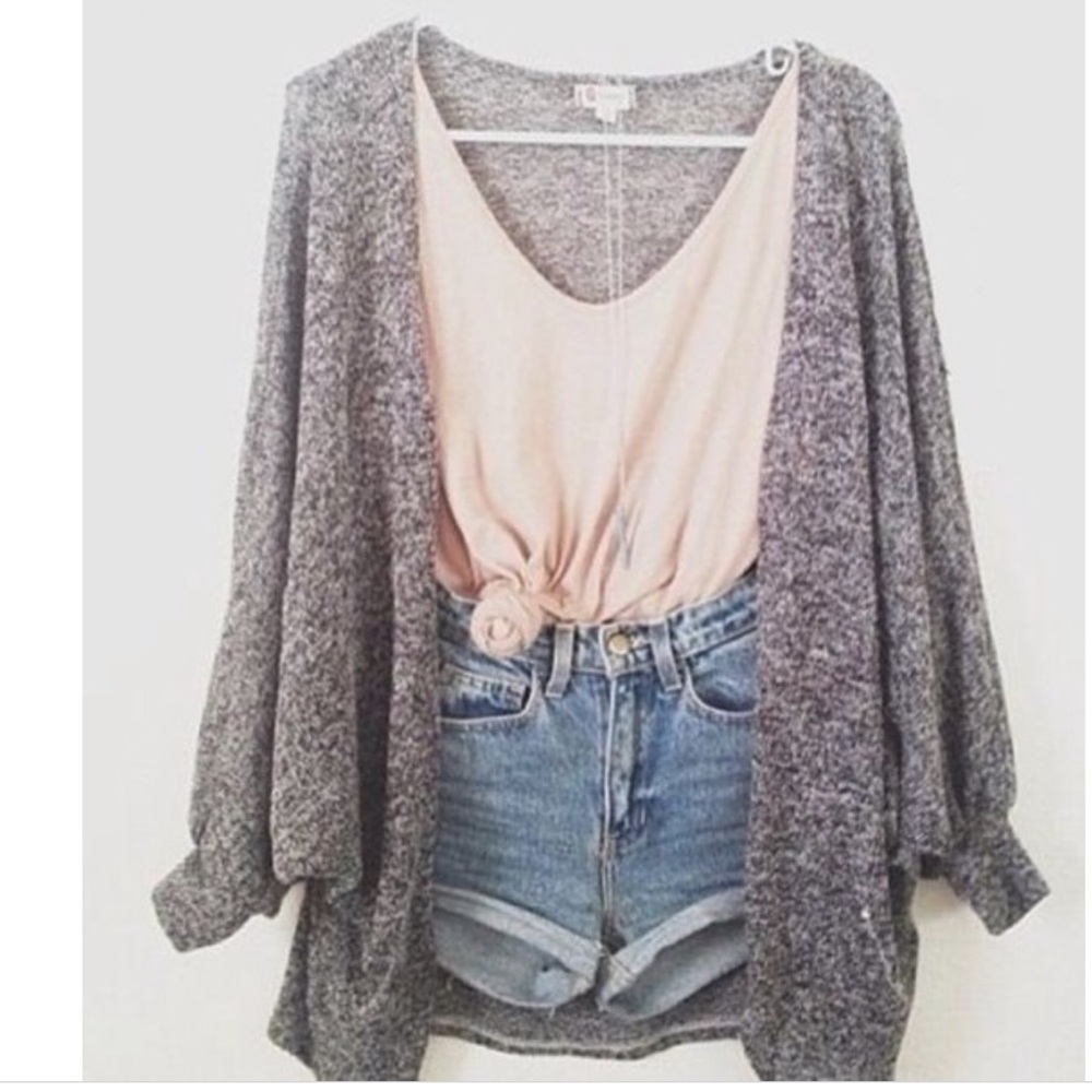 Grey cardigan sweater from garage